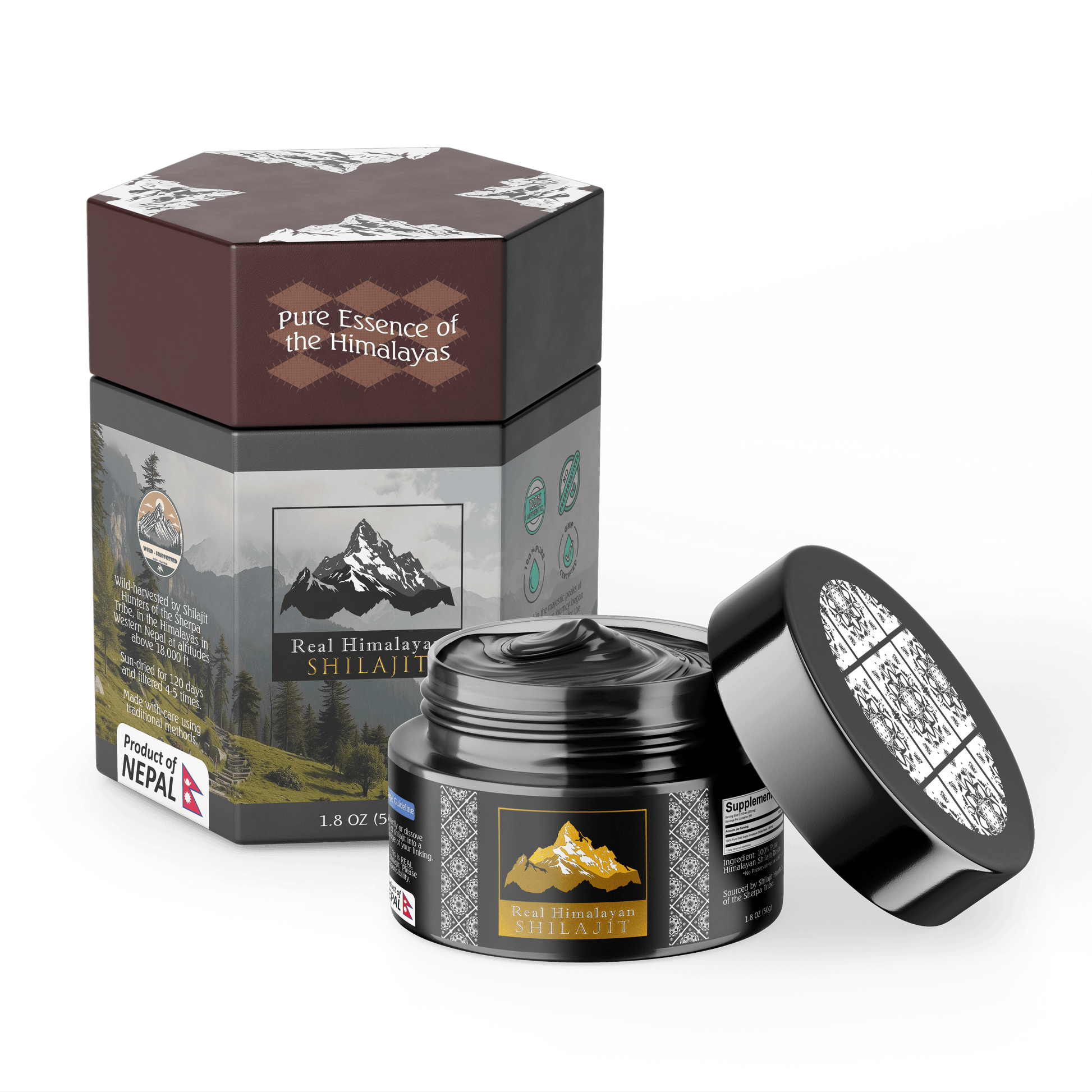 A jar containing Himalayan Shilajit from Real Himalayan Shilajit