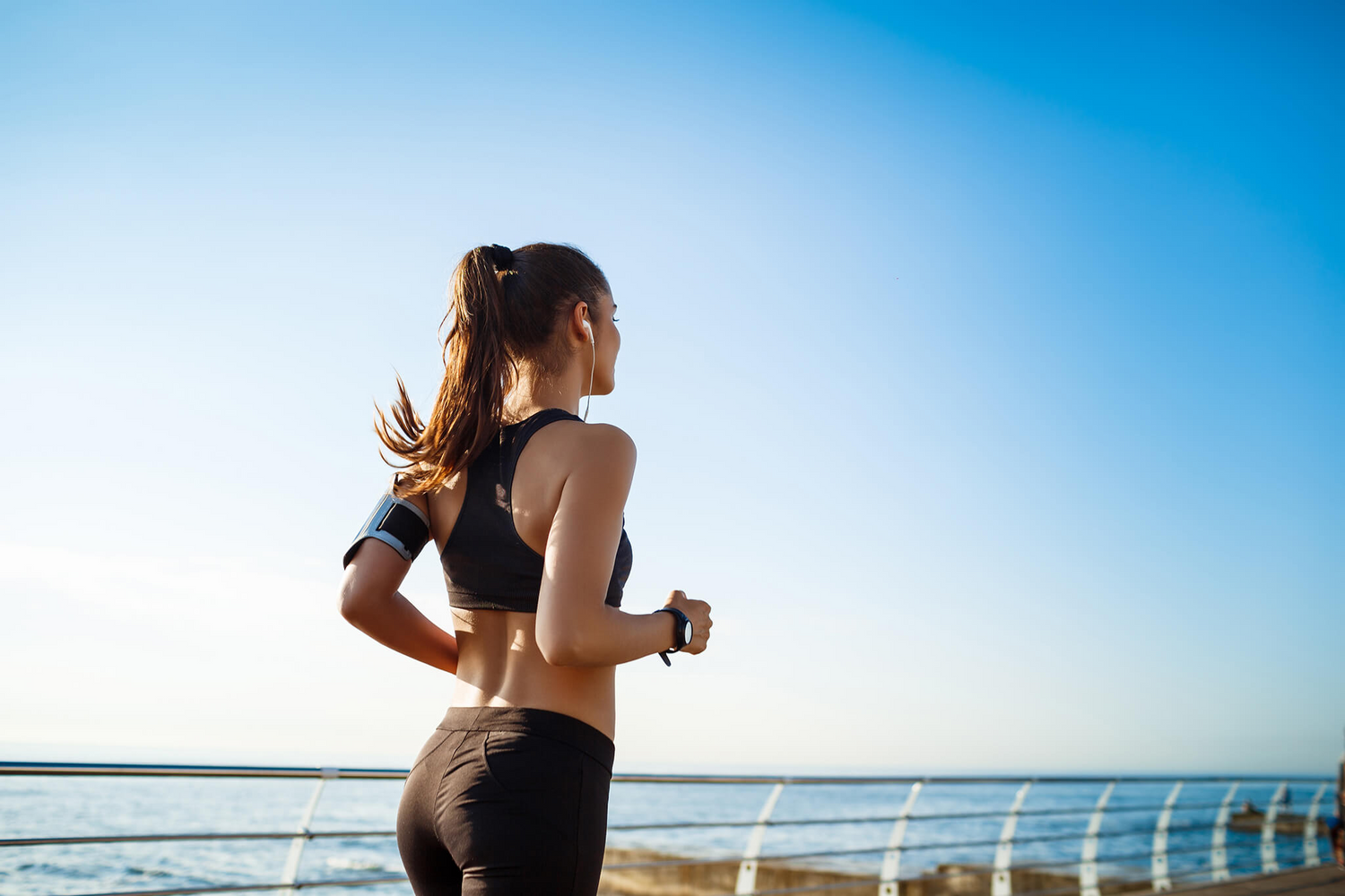 Athletic woman running